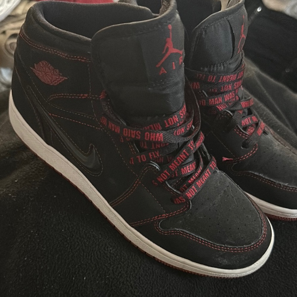 Black and Red High-Top Sneakers